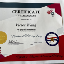 A Historic Showing: Victor Wang and Yunwoo Choi Compete at the National Level for History Projects A Historic Showing: Victor Wang and Yunwoo Choi Compete at the National Level for History Projects